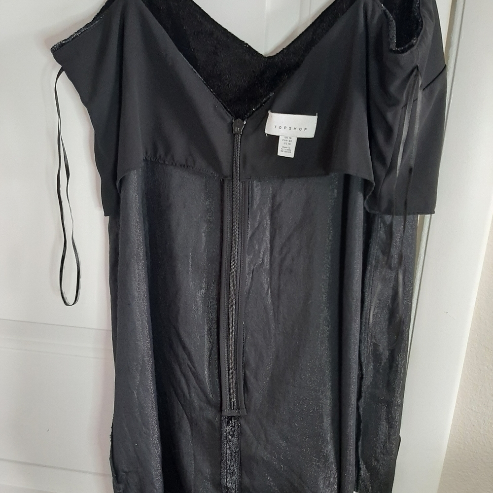 Top shop shimmer velvet mini slip dress 10 - Picture 11 of 13